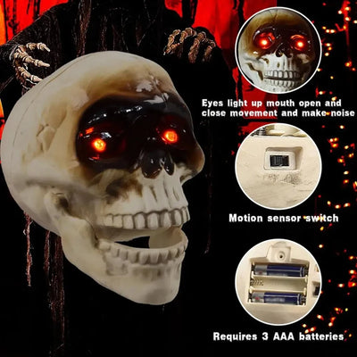 Spooky Skull Heads With Motion Sensor
