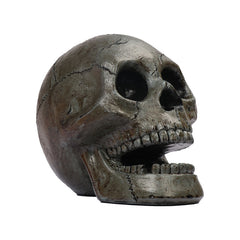 Fire Skull - Decorative Fire Burning Dark Gray Skull Garden Ornament