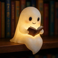 Cute Ghost Reading Book Lamp Night Light