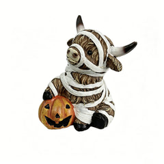 Halloween Highland Cow Figurine