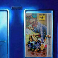 Decorative Skeleton or Zombie Glass Door Poster