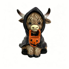 Halloween Highland Cow Figurine